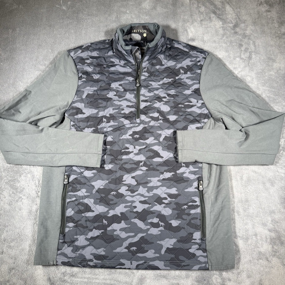 Greyson Clothiers Camo Scape Yukon Hybrid Half Zip Mens Size Medium